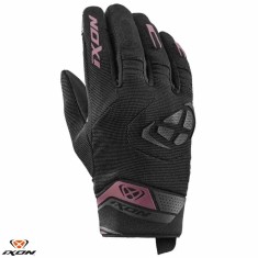 Manusi femei pentru scuter - motocicleta Roadster vara textil/piele Ixon model MIG 2 LS culoare: negru/burgundy (visiniu) &ndash; degete tactile M (8/9)