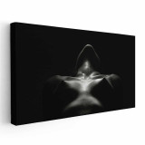 Tablou femeie nud sani alb negru 1762 Tablou canvas pe panza CU RAMA 60x120 cm