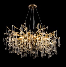Candelabru Cristal CC333/800GD, 12x G9, Auriu, 80cm, Inaltime Reglabila ModernLight Concept