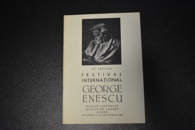 program Al treilea festival international George Enescu 1964 foto