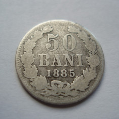 ROMANIA - 50 BANI 1885 , AG835 , CAROL I, L13.63