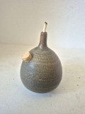 Lampa ulei / opait ceramic minimalist / vas ceramic, decorativ, gresie, 10cm, lucrat manua, cu dop pluta, obiect arta artizanat unicat