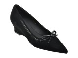 Pantofi eleganti EPICA negri, H628, din piele intoarsa