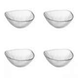 Set boluri, 4 piese, 310 ml, Sticla, Transparent