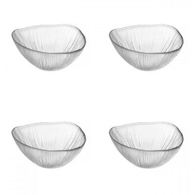 Set boluri, 4 piese, 310 ml, Sticla, Transparent foto