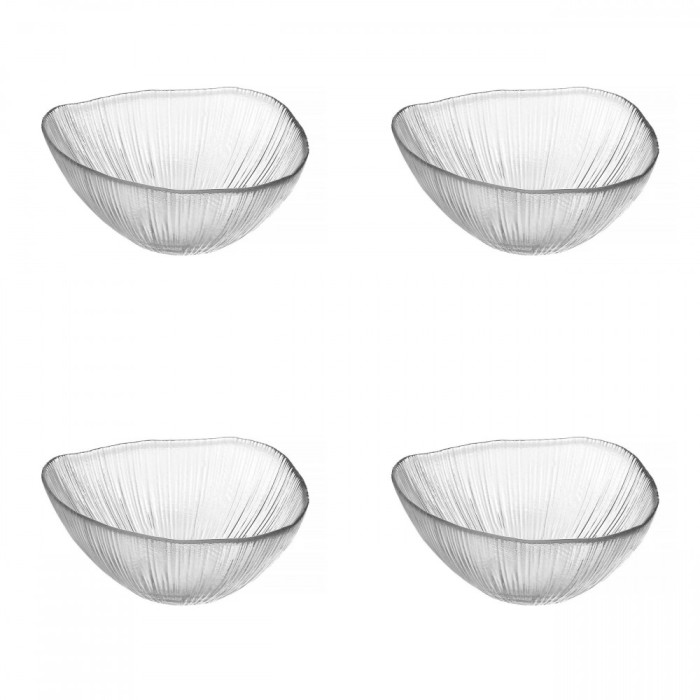 Set boluri, 4 piese, 310 ml, Sticla, Transparent