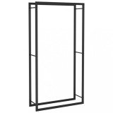Suport pentru lemne de foc, negru mat, 80x28x154 cm, otel