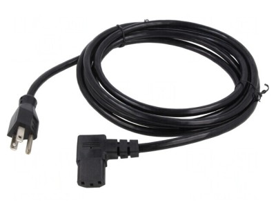 Cablu Alimentare 3x18AWG IEC C13 90&amp;deg; NEMA 5-15 PVC 3m foto