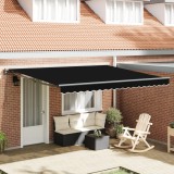 vidaXL Cortina Retractabilă Manual Negru 400x300 cm