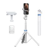 Cumpara ieftin Trepied Foto Telescopic JustZEN din Aluminiu 149cm cu Telecomanda Bluetooth si Husa de Transport Incluse pentru Telefon/Camera Foto/GoPro Rotire 360 A