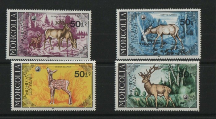 MONGOLIA 1984 FAUNA ANIMALE SALBATICE CERBI