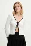 Answear Lab cardigan din bumbac femei, culoarea bej, light