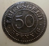 1.110 GERMANIA WWI SOLINGEN KRIEGSGELD 50 PFENNIG 1917 25,5mm
