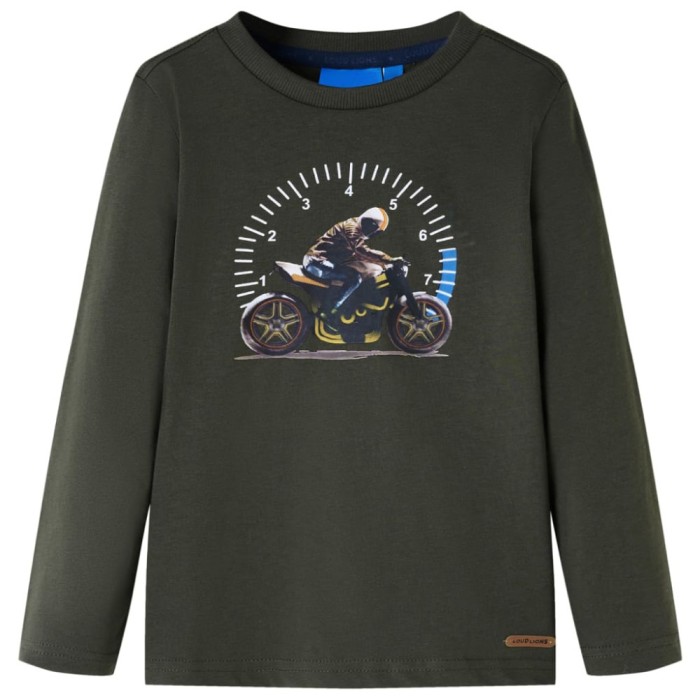 Tricou cu m&acirc;neci lungi pentru copii, kaki, 104 12655
