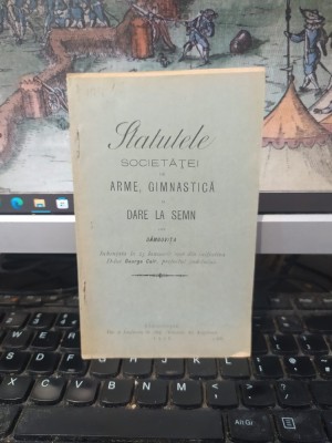 Statutele Societăței de arme, gimnastică și dare la semn din D&amp;acirc;mbovița, &amp;icirc;nființată la 25 ianuarie 1906 din inițiativa d-lui..., T&amp;acirc;rgoviște 1906, 054 foto