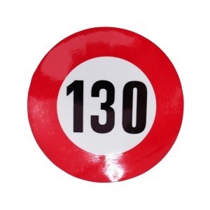Autocolant Reflectorizant Limită Viteză 130 km/h &amp;ndash; &amp;Oslash;12 cm foto