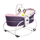 Balansoar 5 in 1 electric pentru bebelusi, transformabil, cu muzica, 0-3 ani, pana la 15 kg, roz