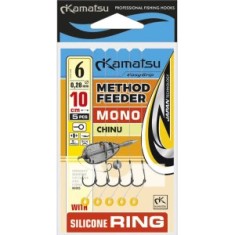 Carlige Legate Kamatsu Chinu Rig Method Feeder Cu Inel Silicon, 10cm, Nr.12, 0.20mm, 5buc/pac foto