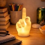 Lampa decorativa 3D in forma de mana cu LED alb cald, 6x5x12,5 cm, Alb, CMCLASS
