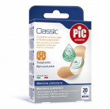 Plasturi universali PIC SOLUTION CLASSIC 19x72mm cu solutie antibacteriana 20