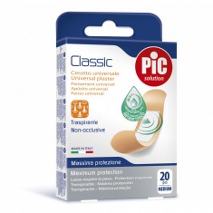 Plasturi universali PIC SOLUTION CLASSIC 19x72mm cu solutie antibacteriana 20