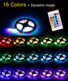 Banda led usb cu telecomanda, 2M, RGB, pentru TV, PC, Auto, IP65, Oem