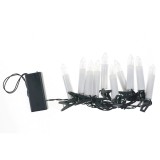 Instalatie Candle brad 10 LED-uri cu lumina alba calda, 1.35 m, interior, alimentare baterii, Oem