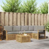 vidaXL Set de canapele de exterior 6 pcs Alb și gri deschis 3391886