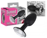 Dop Anal Cu Bijuterie Diamond S, Negru, 8.5 cm