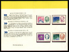 1971 Romania, Aniversari II - Oameni de stiinta LP 783, pliant filatelic foto