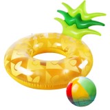 Set 2 piese, scaun gonflabil pentru inot si minge, 100 x 72 cm, 30 cm, policlorura, multicolor