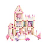 Cumpara ieftin Set de 298 de piese de construit din lemn natural pentru copii, &quot;Micul Arhitect Princess&quot; SOLTOY&reg;, educational