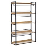 Cumpara ieftin Raft pardoseala mdf laminat stejar fier negru Kilos 120x40x200 cm