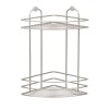 Raft pentru baie cu 2 nivele si 2 carlige, inox, 21 x 21 x 28 cm