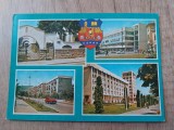 CPIB 23020 CARTE POSTALA - RAMNICU VALCEA. MUZEUL, MAGAZINUL COZIA, CARTIERUL TRAIAN, CONSILIUL POPULAR JUDETEAN, STEMA, TIMBRU, NECIRCULATA