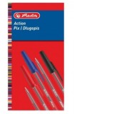 Pix plastic de unica folosinta Action, mina 0,7 mm, albastru, set 50 bucati