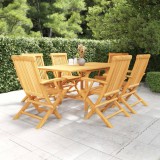 Cumpara ieftin Set mobilier grădină, 7 piese, lemn masiv de tec