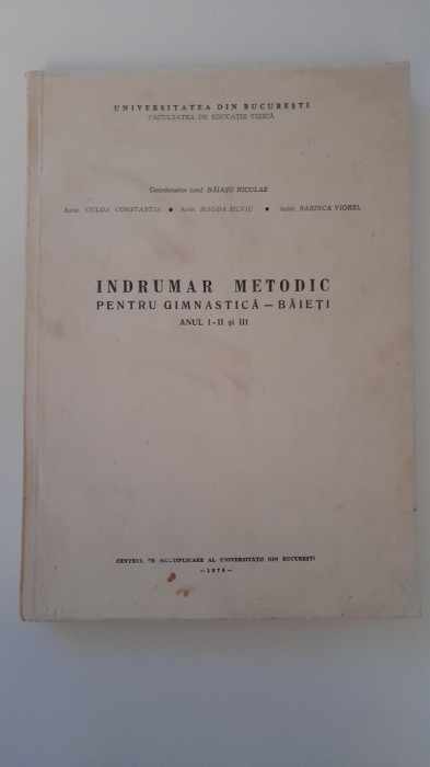 BAIASU NICOLAE - INDRUMATOR METODIC PENTRU GIMNASTICA BAIETI