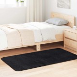 VidaXL Covor shaggy cu pom &icirc;nalt, NAVARRA, negru, 80x150 cm, poliester