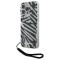 Husa pentru Apple iPhone 16 Pro, Karl Lagerfeld, IML Luxury Zebra Pattern with Strap, Neagra