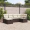 vidaXL Set de canapele pentru grădină cu pernă 6 pcs Maro Rattan poli 3360509