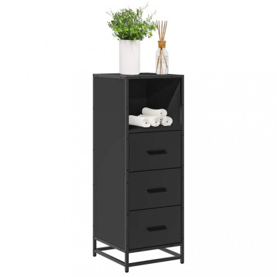 vidaXL Dulap de baie negru 35x37,5x100 cm lemn prelucrat 849249 foto