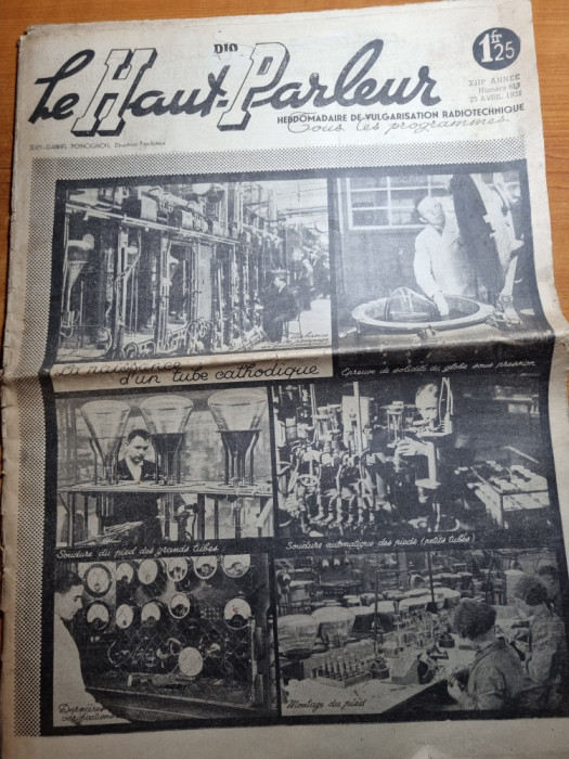 ziarul le haut parleur ( vorbitorul ) - 25 aprilie 1937 - in limba franceza