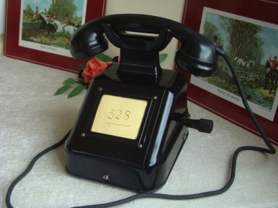 Telefon Bachelita Vintage cu Manivela 1950 - Perfect Functional foto