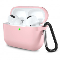 Husa de protectie compatibila apple airpods pro 1 / 2, smooth ultrathin material, pink