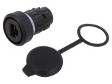 Soclu RJ45 22mm IP65 Negru