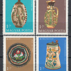 Ungaria 1968 Mi 2443/46 MNH - Ziua timbrului: Capodoperele ceramicii maghiare