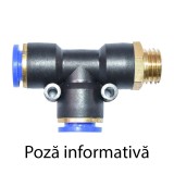Mufa rapida T din plastic cu surub metalic, fi 10x10, filet M12