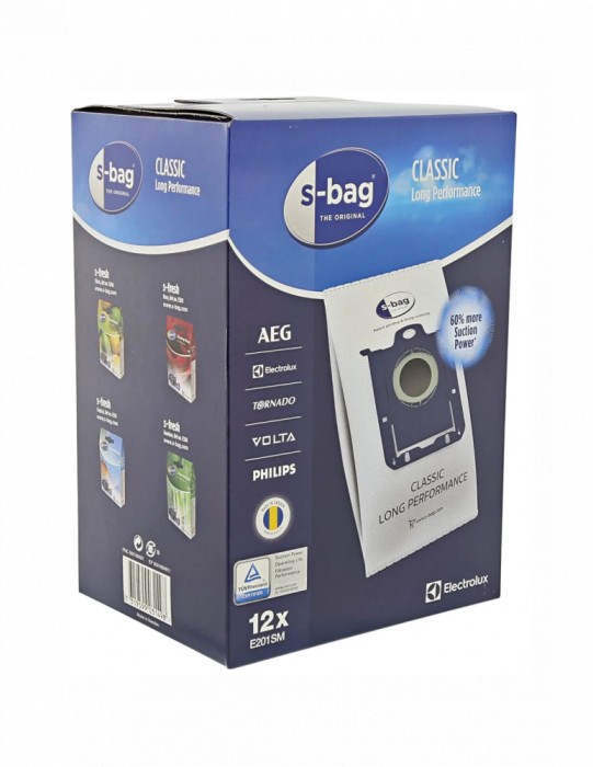 Set 12 saci din material sintetic Electrolux E201SM s-bag&reg; Classic Long Performance MultiBag