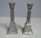 Pereche de sfesnice din antimoniu Art Nouveau cca 1900